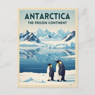 Vintage Travel Antarctica Nature Landscape Retro