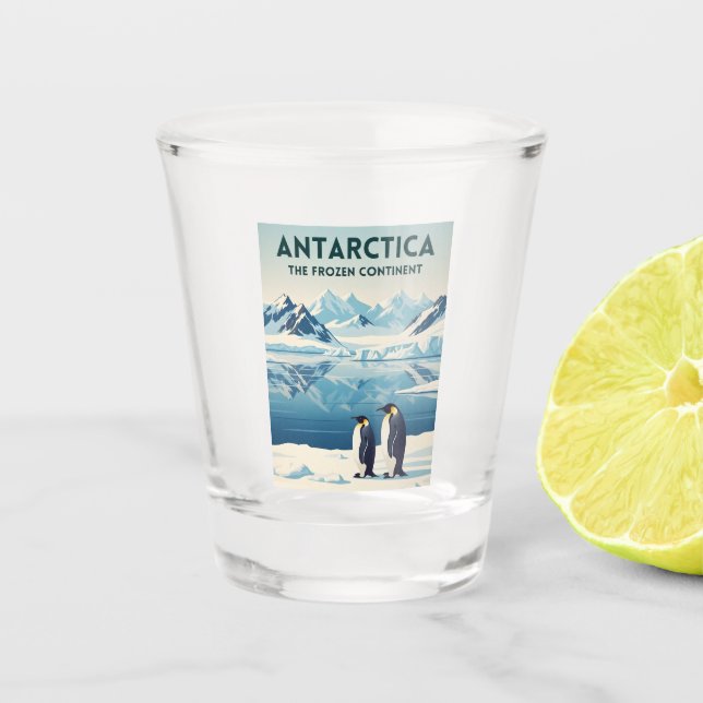 Vintage Travel Antarctica Nature Landscape Retro Shot Glass (Front)