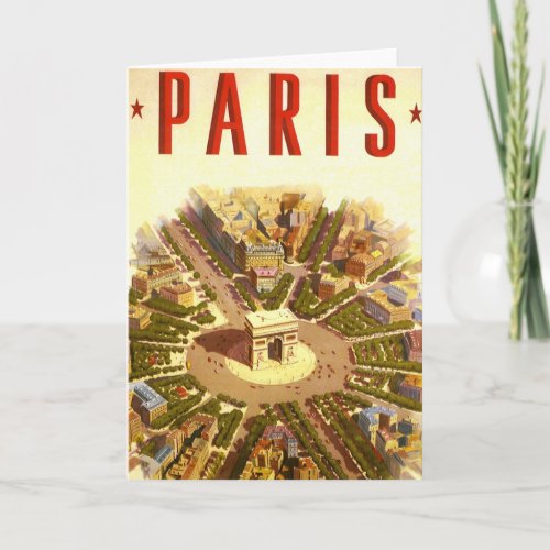 Vintage Travel Arc de Triomphe Paris France Card
