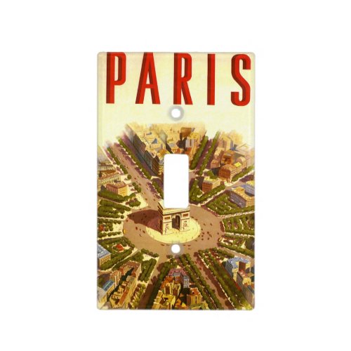 Vintage Travel Arc de Triomphe Paris France Light Switch Cover