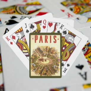 Vintage Travel, Arc de Triomphe Paris France Playing Cards