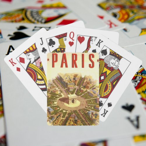 Vintage Travel Arc de Triomphe Paris France Playing Cards