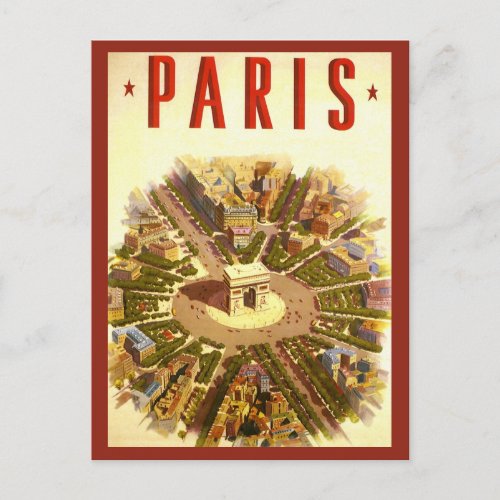 Vintage Travel Arc de Triomphe Paris France Postcard