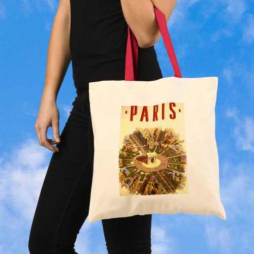 Vintage Travel Arc de Triomphe Paris France Tote Bag