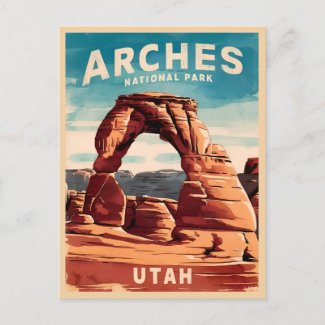 Vintage Travel Arches National Park Utah Retro