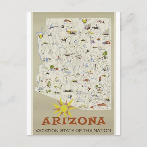 Vintage Travel Arizona Postcard