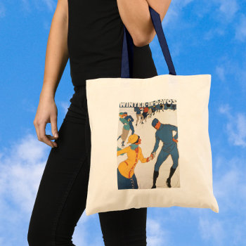 Vintage Travel  Art Deco  Winter Davos Switzerland Tote Bag by YesterdayCafe at Zazzle
