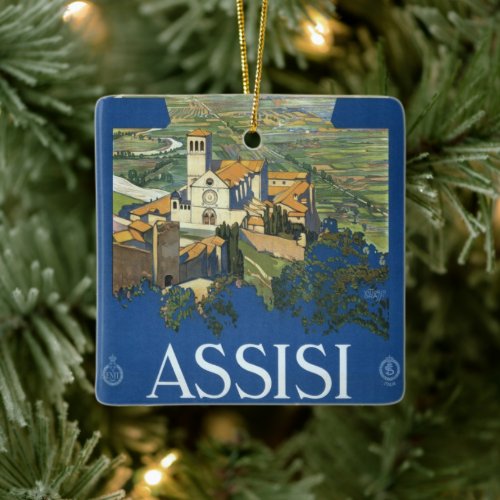 Vintage Travel Assisi Italy Francesco Basilica Ceramic Ornament