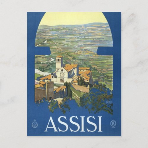 Vintage Travel Assisi Italy Francesco Basilica Postcard