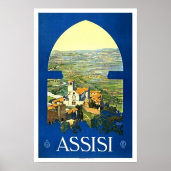 Vintage Travel Assisi Poster by ContinentalToursist at Zazzle