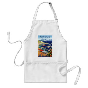 Vintage Travel Athens Greece Adult Apron