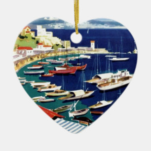 Vintage Travel Athens Greece Ceramic Ornament