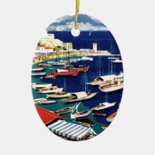 Vintage Travel Athens Greece Ceramic Ornament