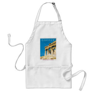 Vintage Travel Athens Greece Parthenon Temple Adult Apron