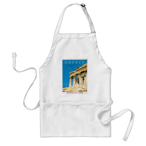 Vintage Travel Athens Greece Parthenon Temple Adult Apron