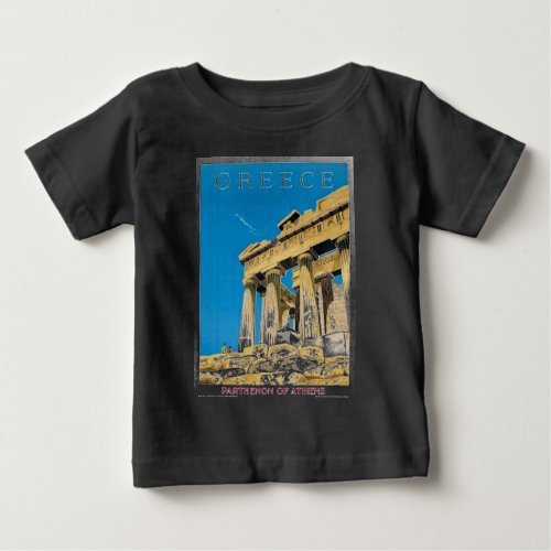Vintage Travel Athens Greece Parthenon Temple Baby T_Shirt