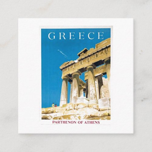 Vintage Travel Athens Greece Parthenon Temple Card