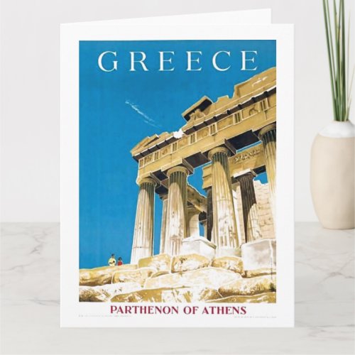 Vintage Travel Athens Greece Parthenon Temple Card