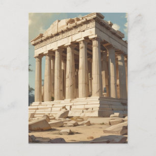 Vintage Travel Athens Greece Parthenon Temple Holiday Postcard
