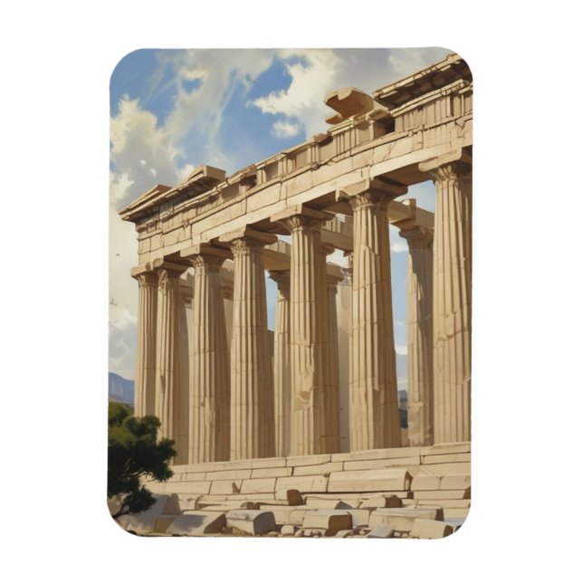 Vintage Travel Athens Greece Parthenon Temple Magnet (Vertical)