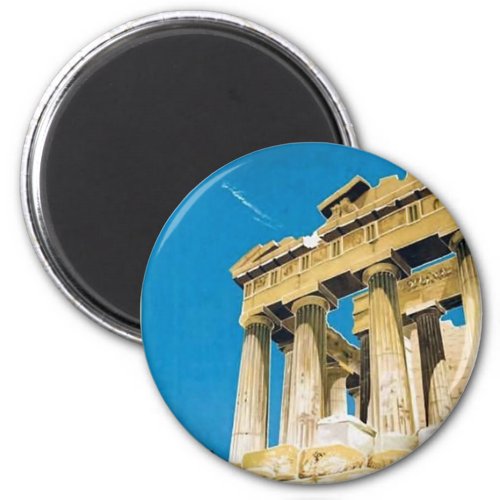 Vintage Travel Athens Greece Parthenon Temple Magnet