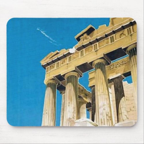 Vintage Travel Athens Greece Parthenon Temple Mouse Pad