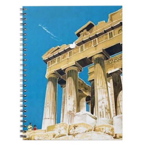 Vintage Travel Athens Greece Parthenon Temple Notebook