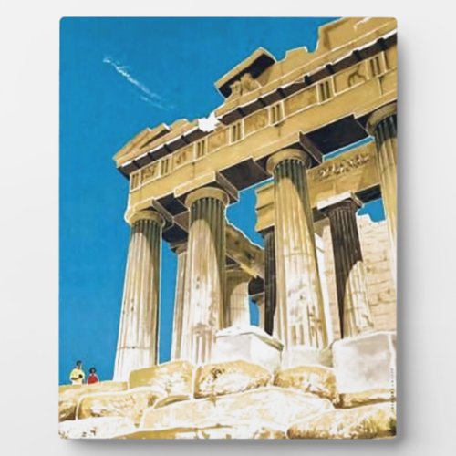Vintage Travel Athens Greece Parthenon Temple Plaque