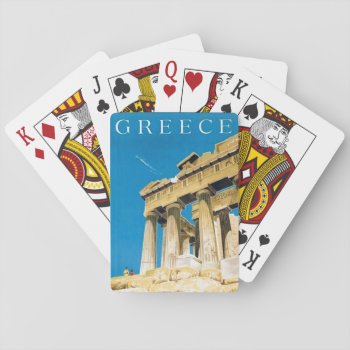 Vintage Travel Athens Greece Parthenon Temple Playing Cards by made_in_atlantis at Zazzle