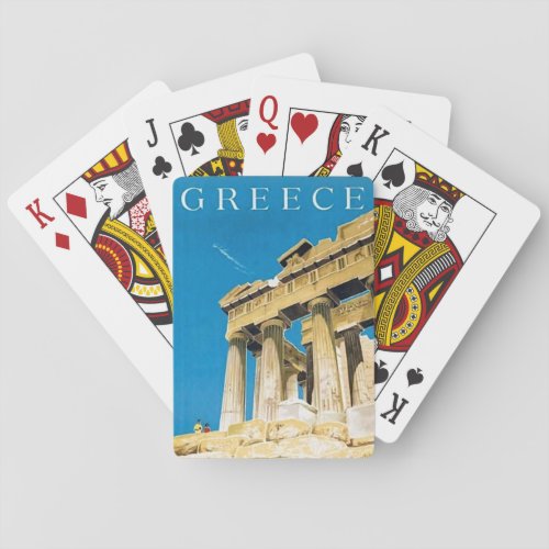 Vintage Travel Athens Greece Parthenon Temple Poker Cards