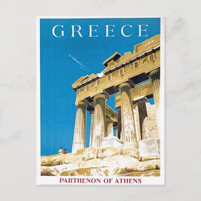 Vintage Travel Athens Greece Parthenon Temple Postcard (Front)