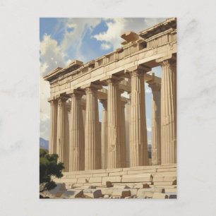 Vintage Travel Athens Greece Parthenon Temple Postcard