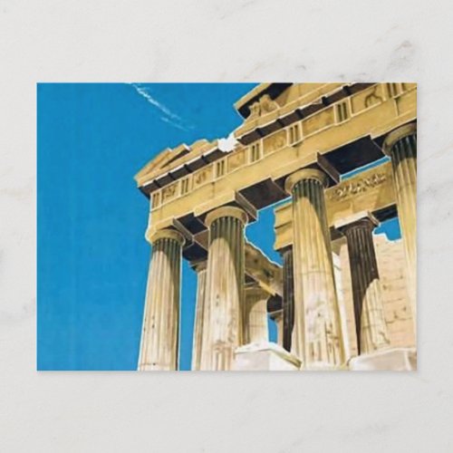 Vintage Travel Athens Greece Parthenon Temple Postcard