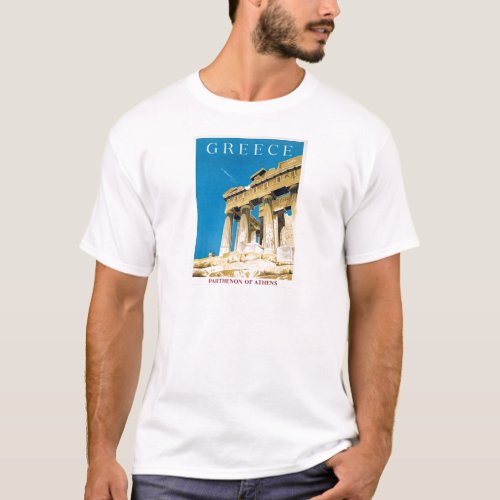 Vintage Travel Athens Greece Parthenon Temple T_Shirt