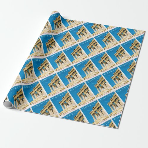 Vintage Travel Athens Greece Parthenon Temple Wrapping Paper