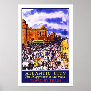 Vintage Travel Atlantic City Poster by ContinentalToursist at Zazzle