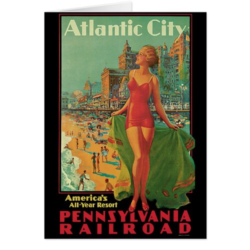 Vintage Travel Atlantic City Resort Beach Blond