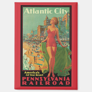 Vintage Travel, Atlantic City Resort Beach Blond Magnet