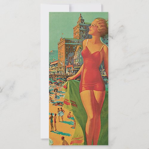 Vintage Travel Atlantic City Resort Beach Blonde