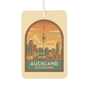 Vintage Travel Auckland New Zealand City Retro Air Freshener