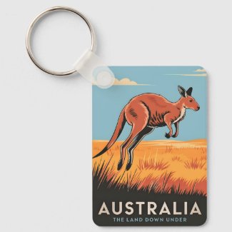 Vintage Travel Australia Kangaroo Outback Nature