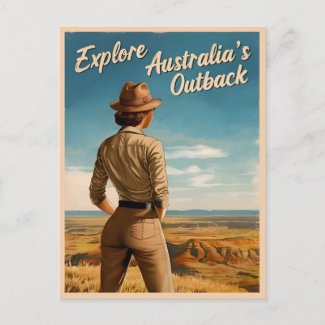 Vintage Travel Australia Outback Retro Scenic