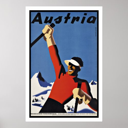 Vintage Travel Austria Ski Poster