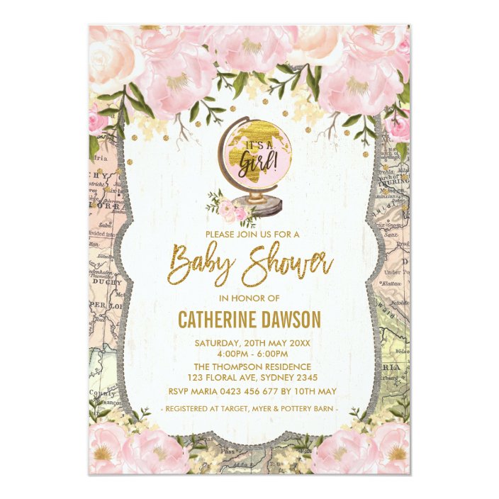 zazzle baby girl shower invitations