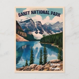 Vintage Travel Banff National Park Retro Graphic