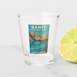 Vintage Travel Banff National Park Retro Scenic Shot Glass