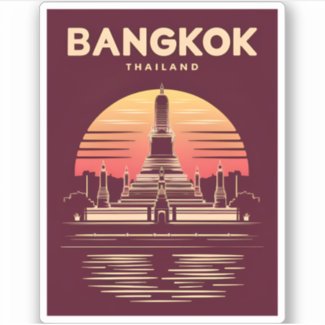 Vintage Travel Bangkok Thailand Retro Graphic