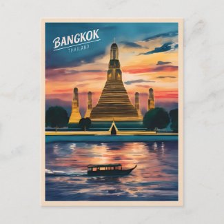 Vintage Travel Bangkok Thailand Sunset Landscape