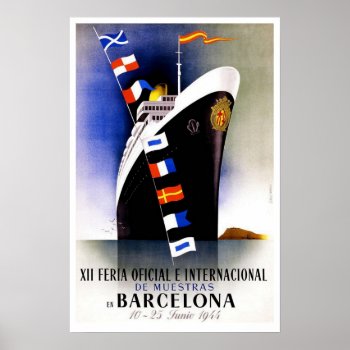 Vintage Travel  Barcelona International Fair Poster by ContinentalToursist at Zazzle