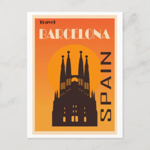 Vintage Travel Barcelona Spain Postcard